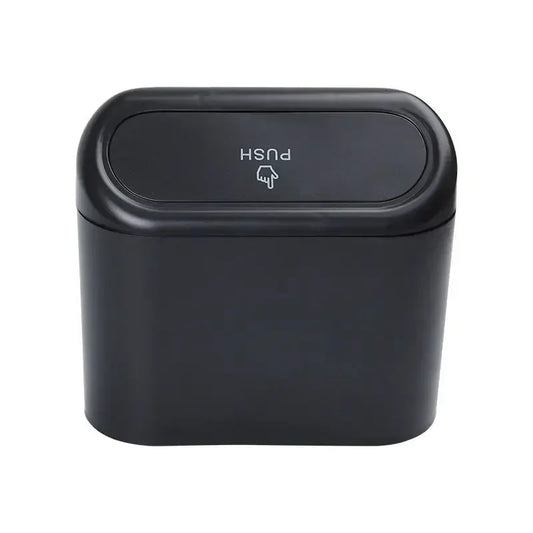 Car Flip Top Trash Can Interior Trash Storage Organizer Storage Box Black ABS Square Universal Organizer Interior Accessories