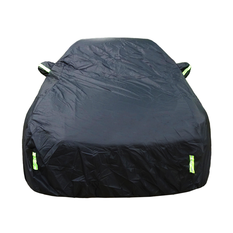 Car Cover Full Exterior Black Auto Cover Sunshade Dustproof Protection With Reflective strips Universal