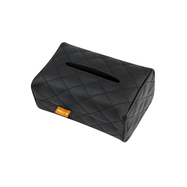 Universal PU Leather Car Tissue Box Cover Sun Visor Chair Back Hanging Type Car Tissue Box Armrest Box Towel Tissue Storage Case