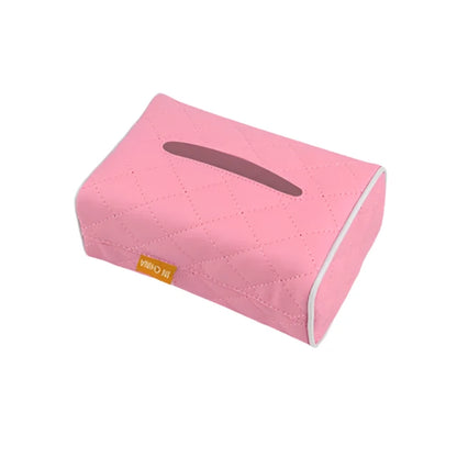 Universal PU Leather Car Tissue Box Cover Sun Visor Chair Back Hanging Type Car Tissue Box Armrest Box Towel Tissue Storage Case