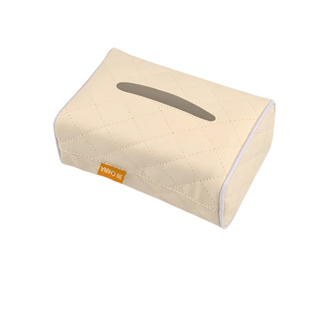 Universal PU Leather Car Tissue Box Cover Sun Visor Chair Back Hanging Type Car Tissue Box Armrest Box Towel Tissue Storage Case