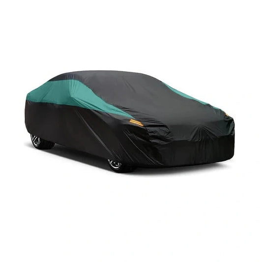 Universal Full Car Covers Outdoor Waterproof Sun Rain Snow UV Protection Black Green Splicing Color Cover Fit SUV/Sedan/Hatchbac