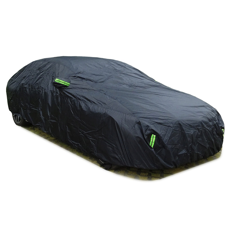 Car Cover Full Exterior Black Auto Cover Sunshade Dustproof Protection With Reflective strips Universal