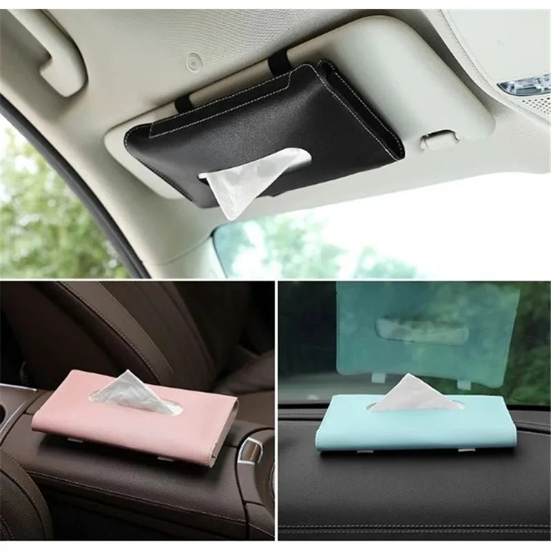 Universal Car Sunshade Plate Tissue Box Holder Auto Interior Storage Mask Storage Decoration Auto Interior Paper Towel Storage